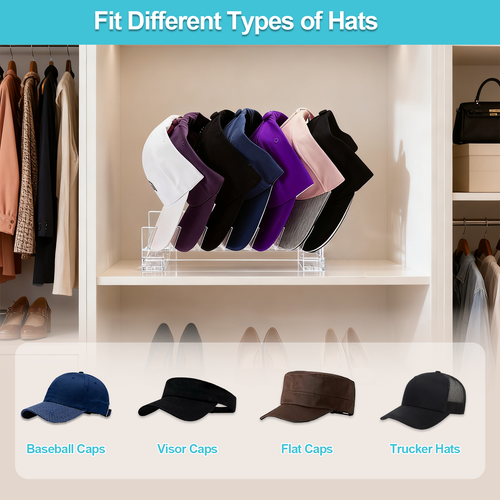 Acrylic Hat Organizer For Baseball Caps — side view