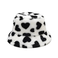Hearts Print Winter Fur Bucket Hat