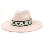 Hearts Band Suede Fedora Hat