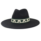 Hearts Band Suede Fedora Hat