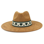 Hearts Band Suede Fedora Hat