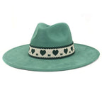 Hearts Band Suede Fedora Hat