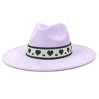 Hearts Band Suede Fedora Hat