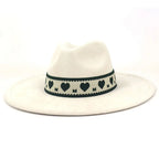 Hearts Band Suede Fedora Hat