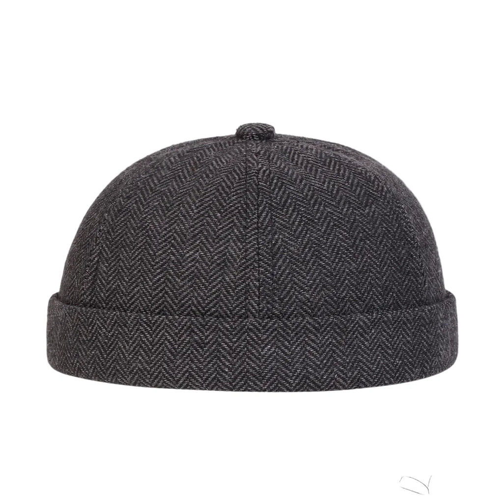 Herringbone Brimless Docker Cap