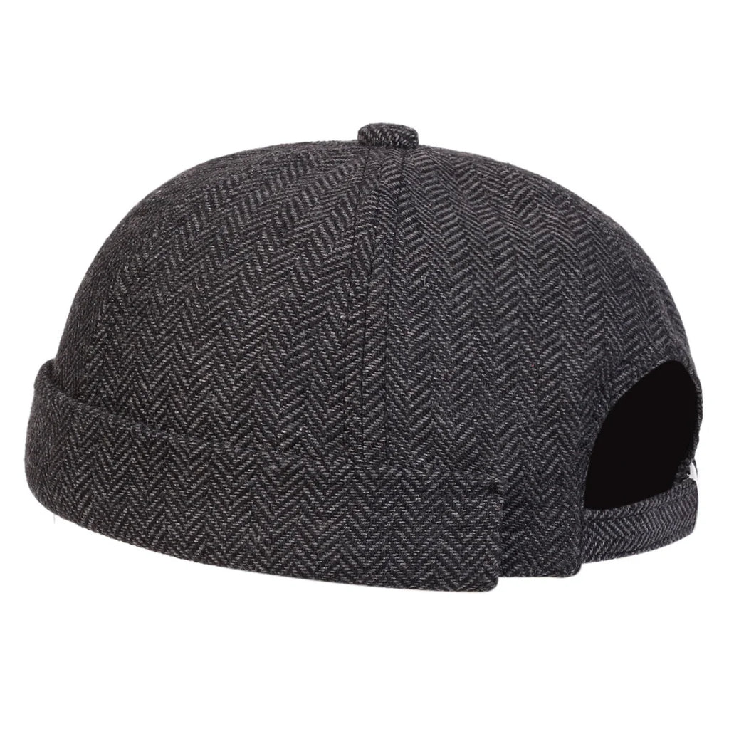 Herringbone Brimless Docker Cap