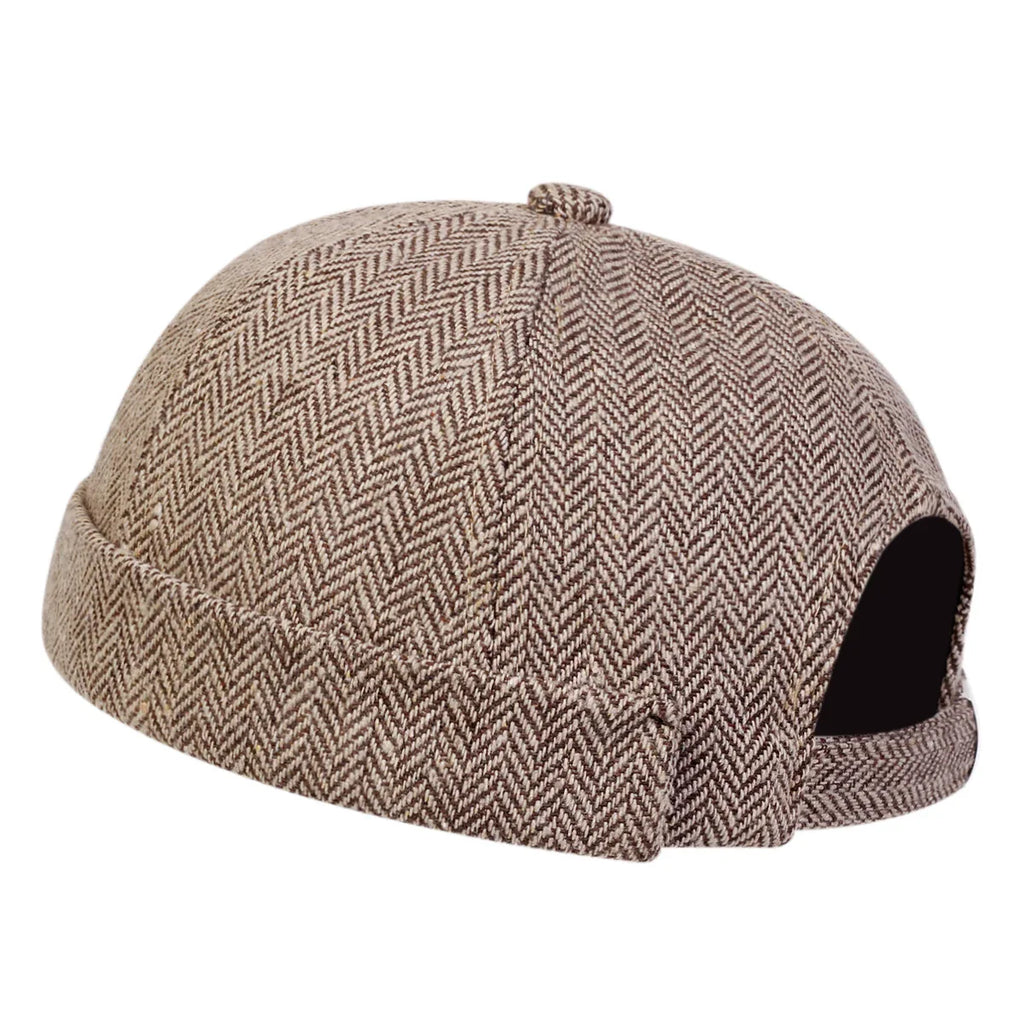 Herringbone Brimless Docker Cap