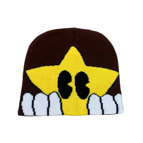 Brown Cartoon Beanie