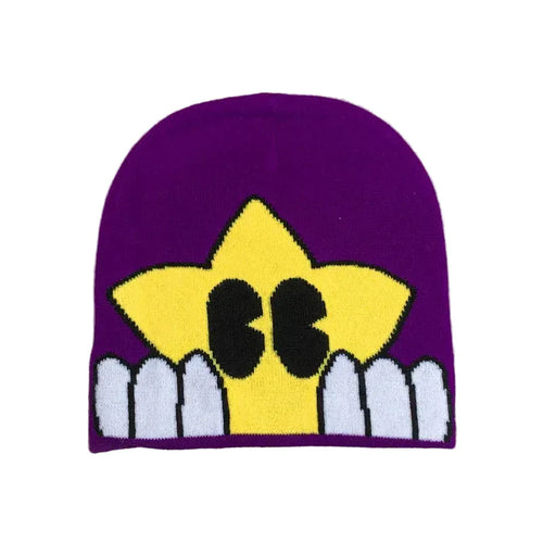 Purple Cartoon Beanie