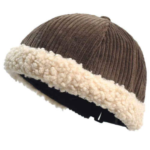 Coffee brown Corduroy Docker Cap