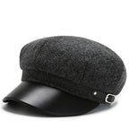 Hoffman Leather Newsboy Cap