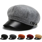 Hoffman Leather Newsboy Cap