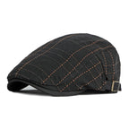 Holland Striped Cotton Flat Cap