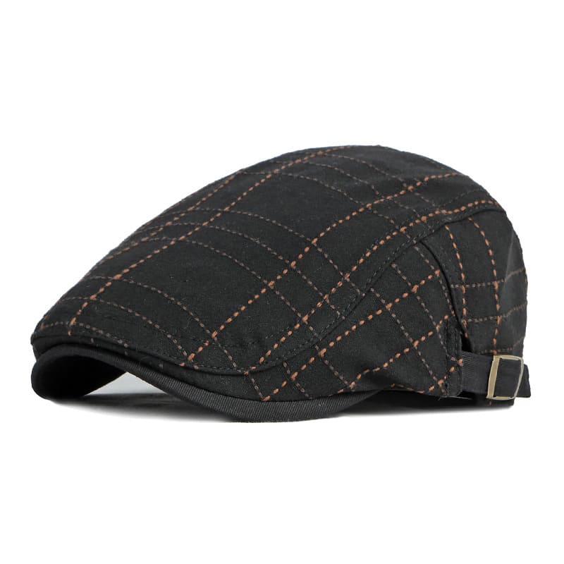 Holland Striped Cotton Flat Cap