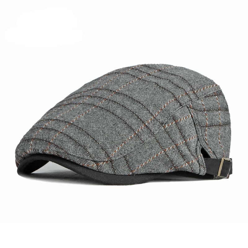 Holland Striped Cotton Flat Cap