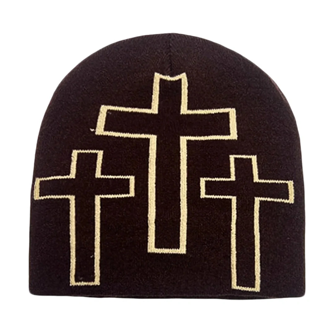 Holy Crosses Winter Knitted Beanie