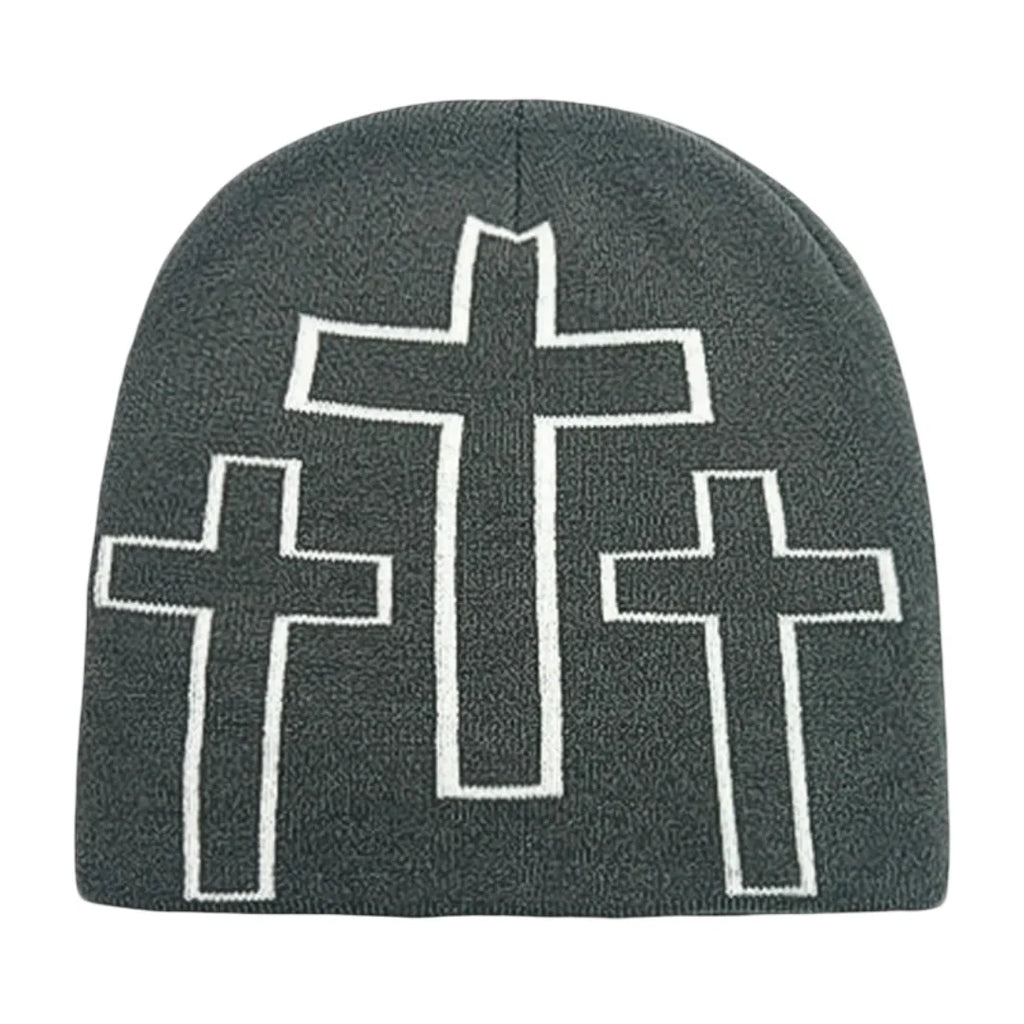 Holy Crosses Winter Knitted Beanie