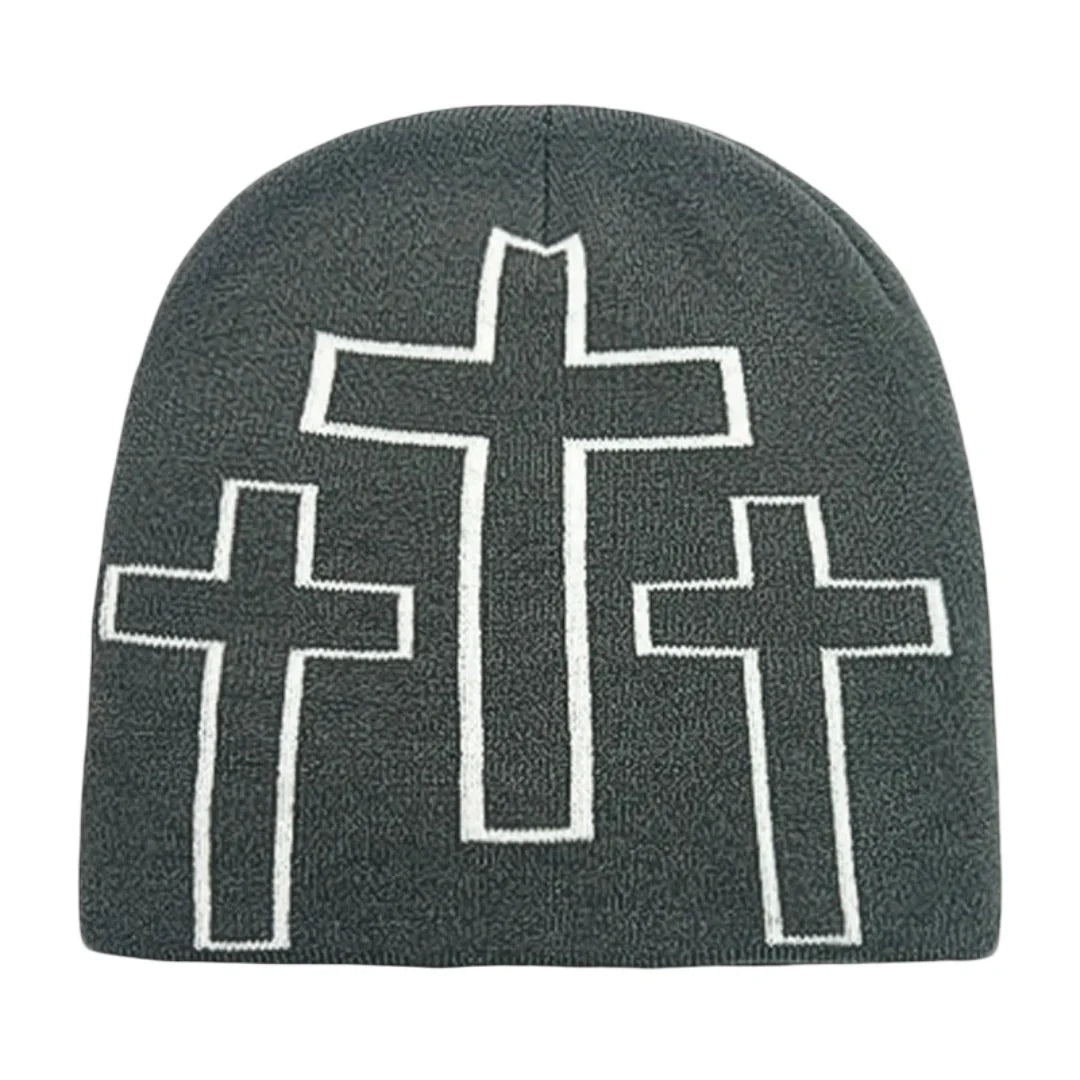 Holy Crosses Winter Knitted Beanie