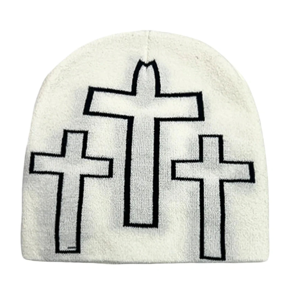 Holy Crosses Winter Knitted Beanie