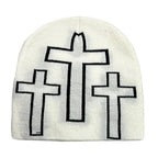 Holy Crosses Winter Knitted Beanie