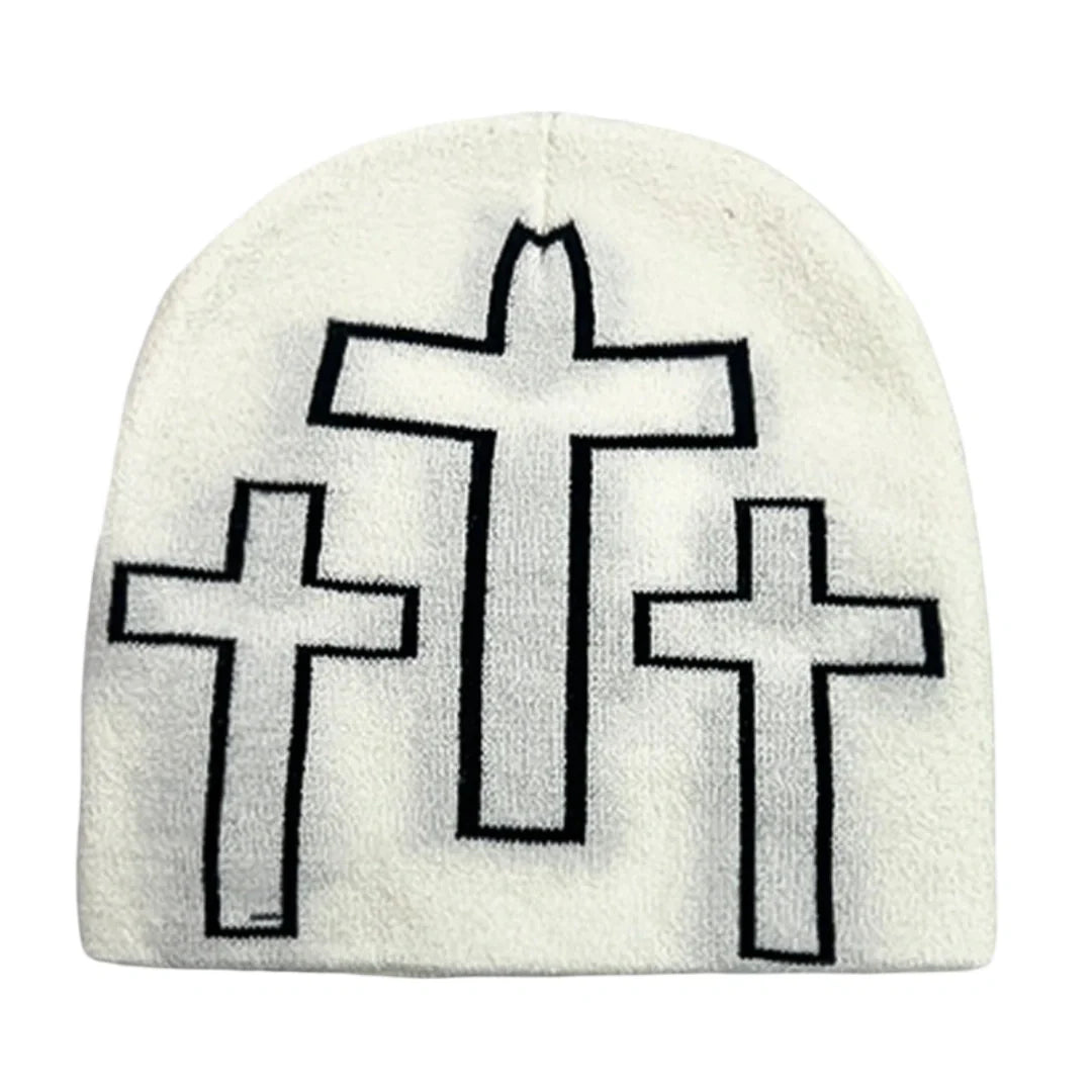 Holy Crosses Winter Knitted Beanie