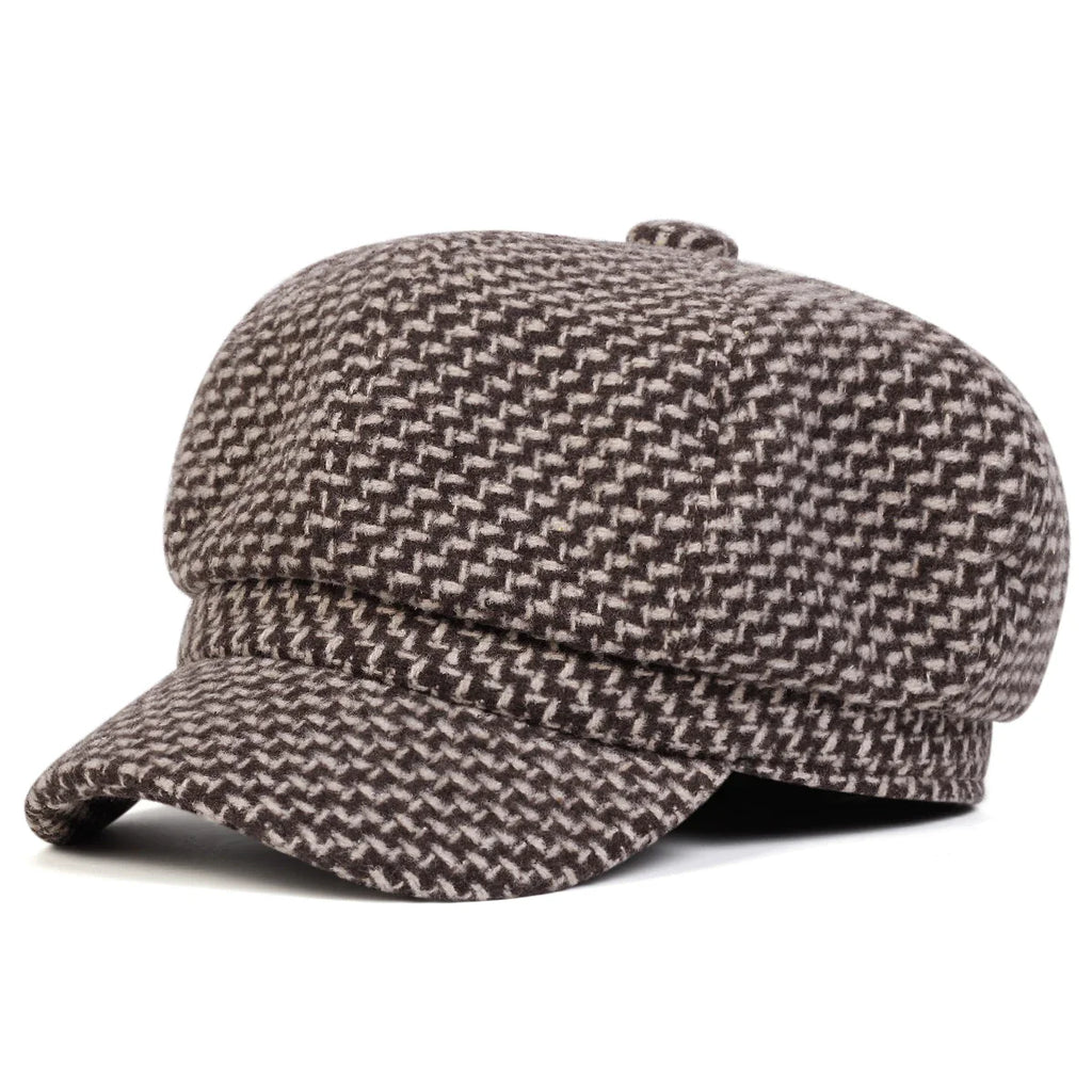 Houston Women Knitted Cotton 8-Panels Newsboy Cap