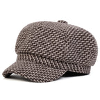 Houston Women Knitted Cotton 8-Panels Newsboy Cap
