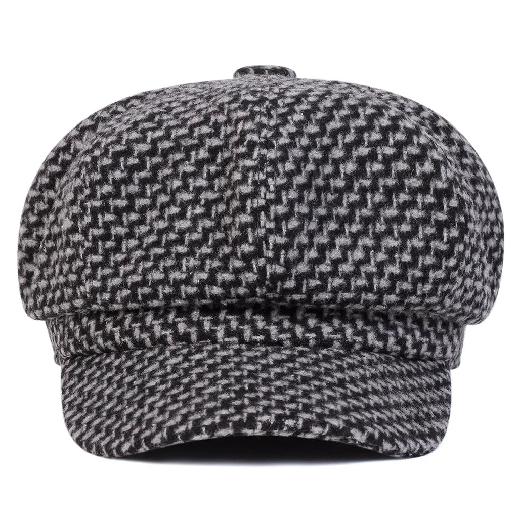 Houston Women Knitted Cotton 8-Panels Newsboy Cap