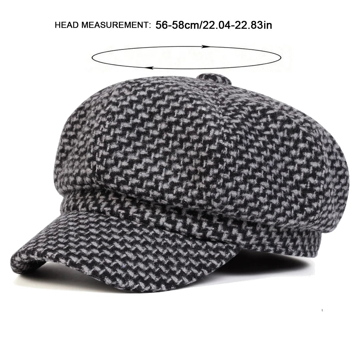 Houston Women Knitted Cotton 8-Panels Newsboy Cap