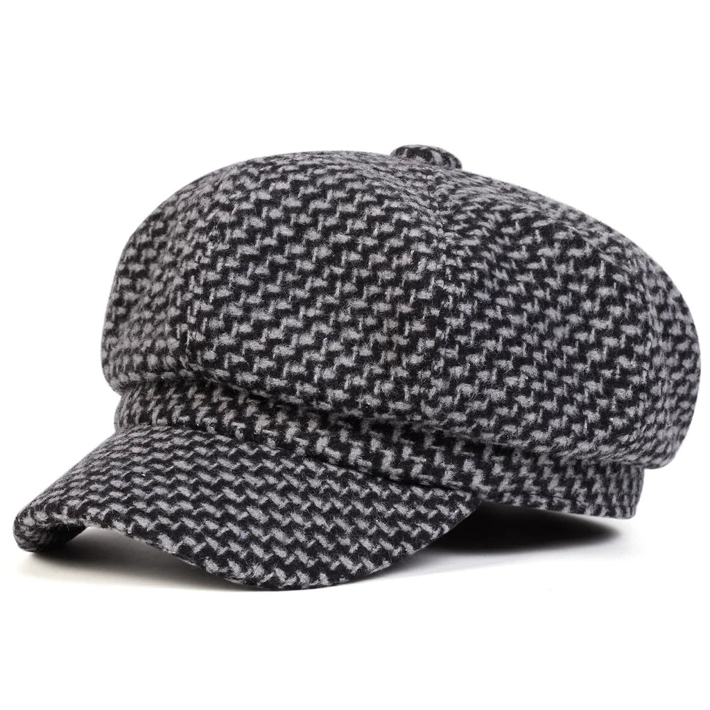 Houston Women Knitted Cotton 8-Panels Newsboy Cap