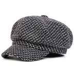 Houston Women Knitted Cotton 8-Panels Newsboy Cap