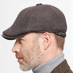 Hudson Genuine Leather Wool Duckbill Flat Cap