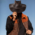 Hummerpaul Handcraft Genuine Leather Cowboy Hat
