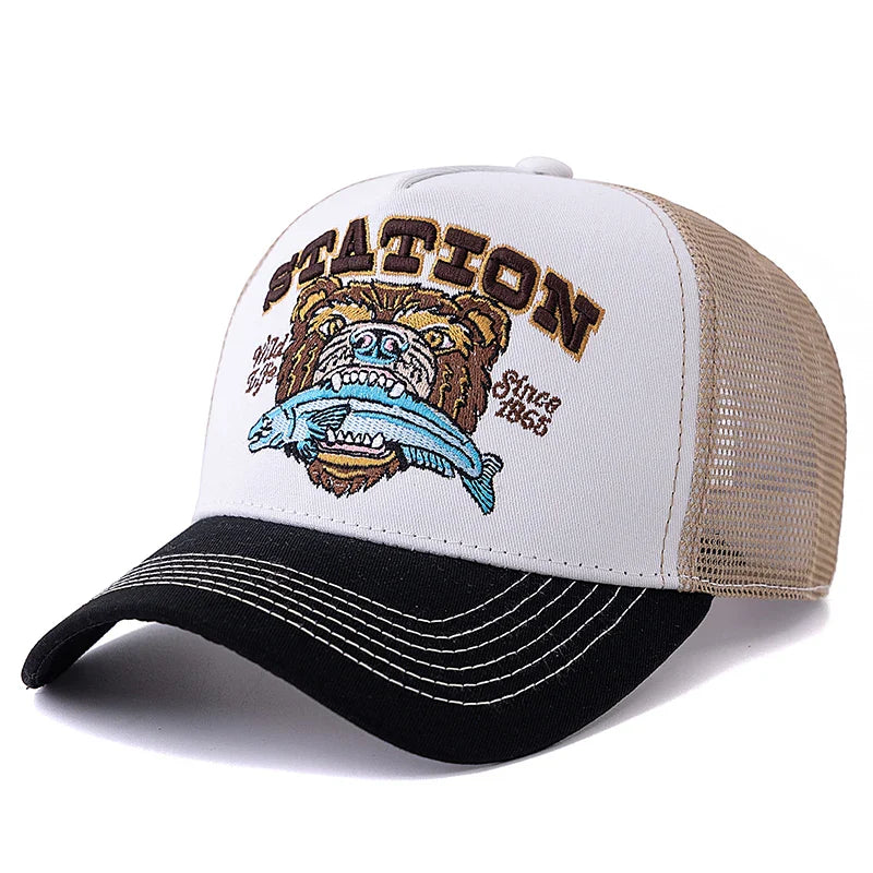 Hunting Bear Station Trucker Cap