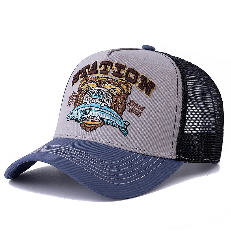 Hunting Bear Station Trucker Cap