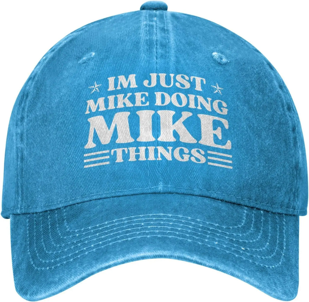 I'm Just Mike Doing Mike Things Denim Baseball Cap