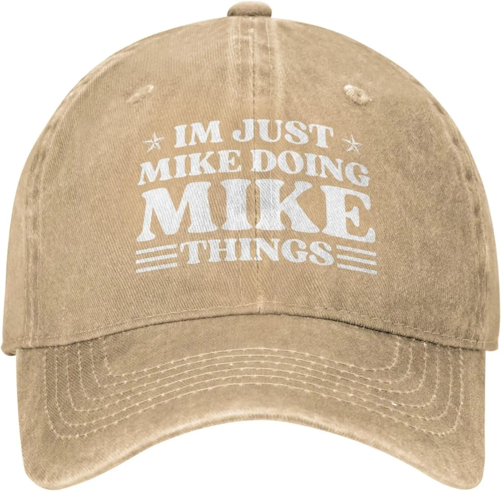 I'm Just Mike Doing Mike Things Denim Baseball Cap
