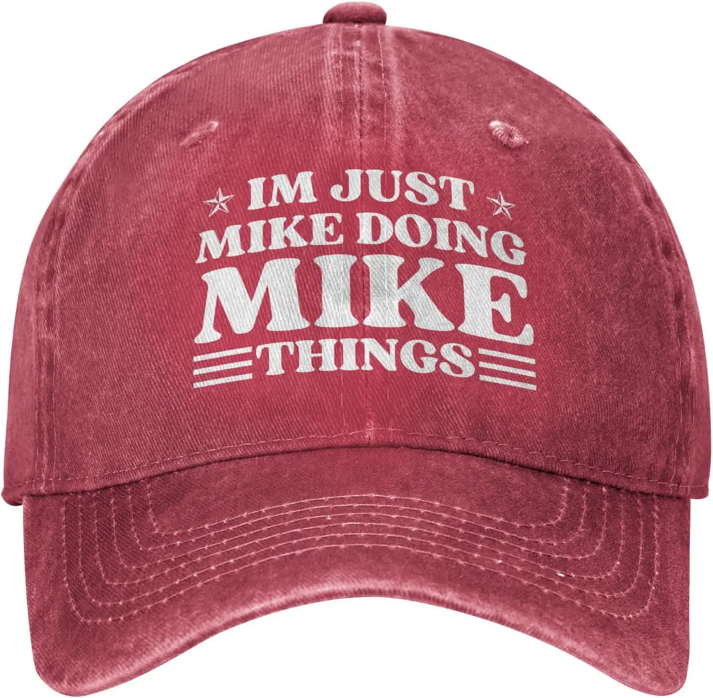 I'm Just Mike Doing Mike Things Denim Baseball Cap