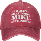 I'm Just Mike Doing Mike Things Denim Baseball Cap