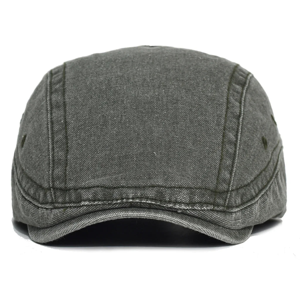 Illinois Washed Cotton Adjustable Flat Cap