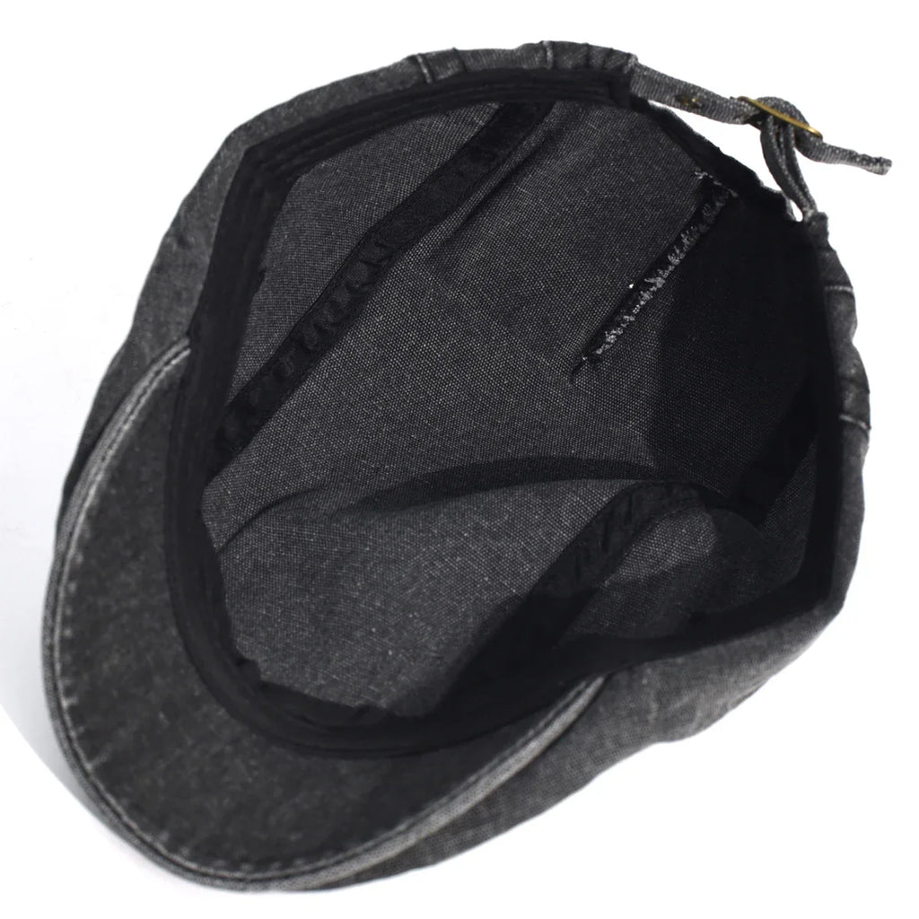 Illinois Washed Cotton Adjustable Flat Cap