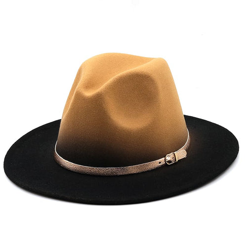 Khaki Color Gradient Fedora Hat