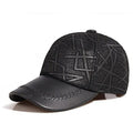 Irregular Stripes Genuine Leather Baseball Cap
