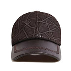 Irregular Stripes Genuine Leather Baseball Cap