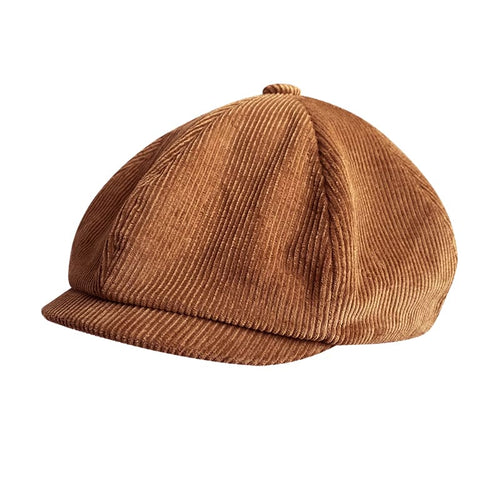 Brown Corduroy Newsboy Cap