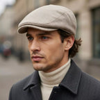 JM Herringbone Linen Flat Cap