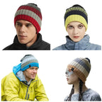 JZML Winter Knitted Striped Beanie