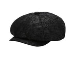 J&J Genuine Suede Leather Newsboy Cap