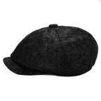 J&J Genuine Suede Leather Newsboy Cap