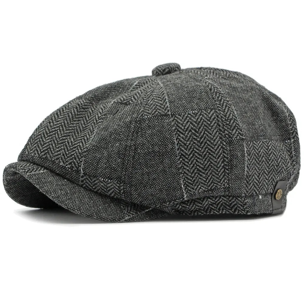 J&J Herringbone Patchwork Newsboy Cap